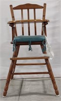 (AN) Wooden High Chair approx 18" x 37"