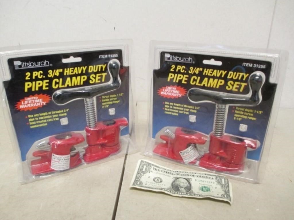 2 Pittsburgh 2 Pc. 3/4" Heavy Duty Pipe Clamp