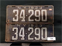 Pair of 1923 NY License plates
