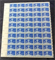 1958 A. LINCOLN 4 CENT STAMP SHEET
