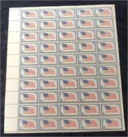 1959 LONG MAY IT WAVE USA 4 CENT STAMP SHEET