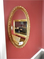 Oval Gold Framed Mirror (26 x 18)