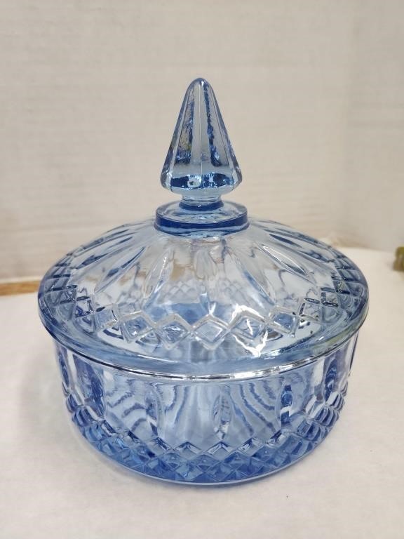 Blue Lidded Candy Dish