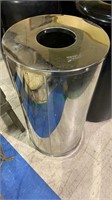 Chrome metal trash can - 30 inches tall, 15 inch