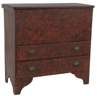 2 Dwr. Pine Paint Decorated Blanket Chest