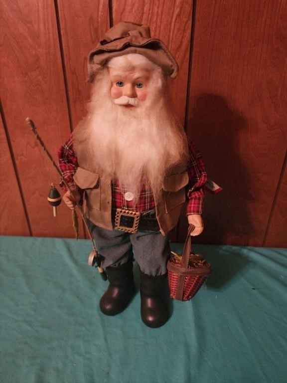 19" fishing santa