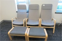 3 chairs with matching stools