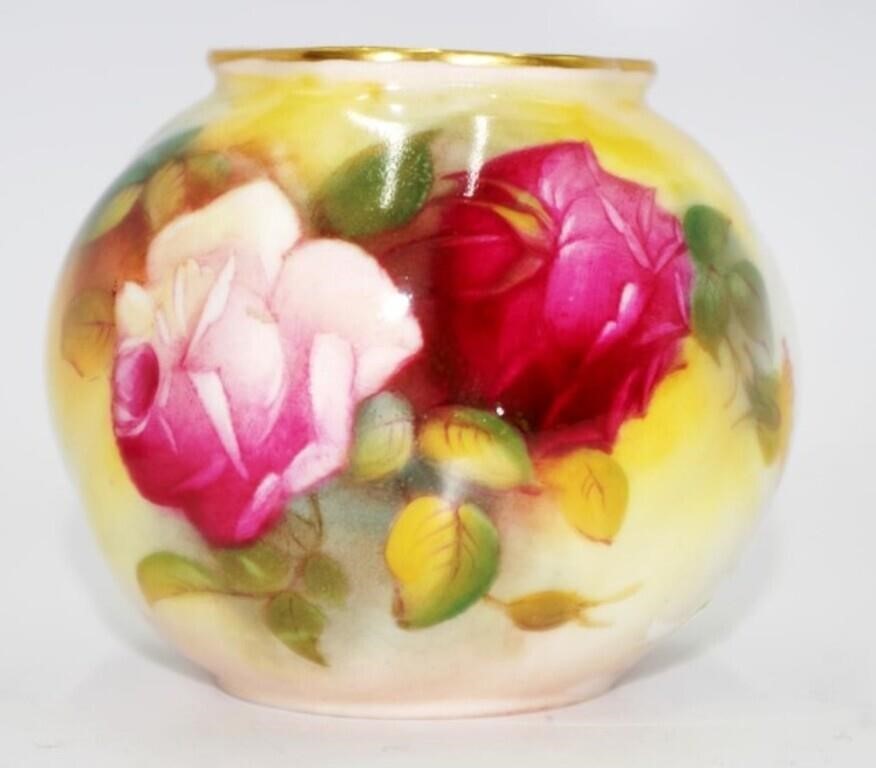 Royal Worcester hand painted posy vase