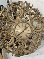 Large Clock with Peeling Gold Flake
