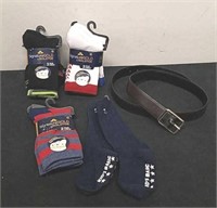 New packs of kids crew socks, and small belt