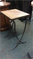 IRON & TILE TOP TABLE, 14"X17"X25.5"