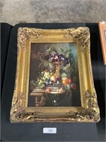 Gilded Framed Fruit Oil on Canvas Art.