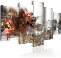 Konda Art - 5 Piece Floral Canvas Art 40x20''