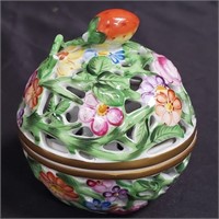 Herend (Hungary) hand-painted porcelain open-