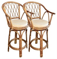 Two Nice Rattan Bar Chairs