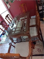 Table and 6 chairs claw foot 72" long 42" wide. I