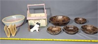 Wicker Bowl & Napkin Holder, Garden Box, Bamboo