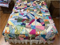 Handmade Quilt #17 Cross-Stich Highlighted Crazy