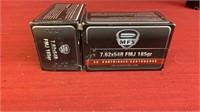MFS 7.62x54R Zinc plated Steel Cased Ammo. Two