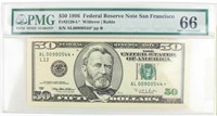 Coin 1996  $50 Federal Reserve Note PMG Gem 66
