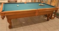 8' Boessling SIngle Slate Pool Table & Accs