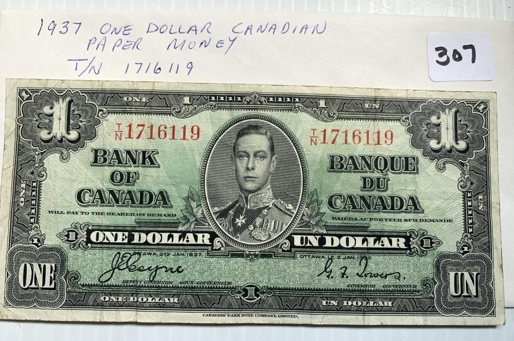 1937 One Dollar Paper Money(T/N 1716119)