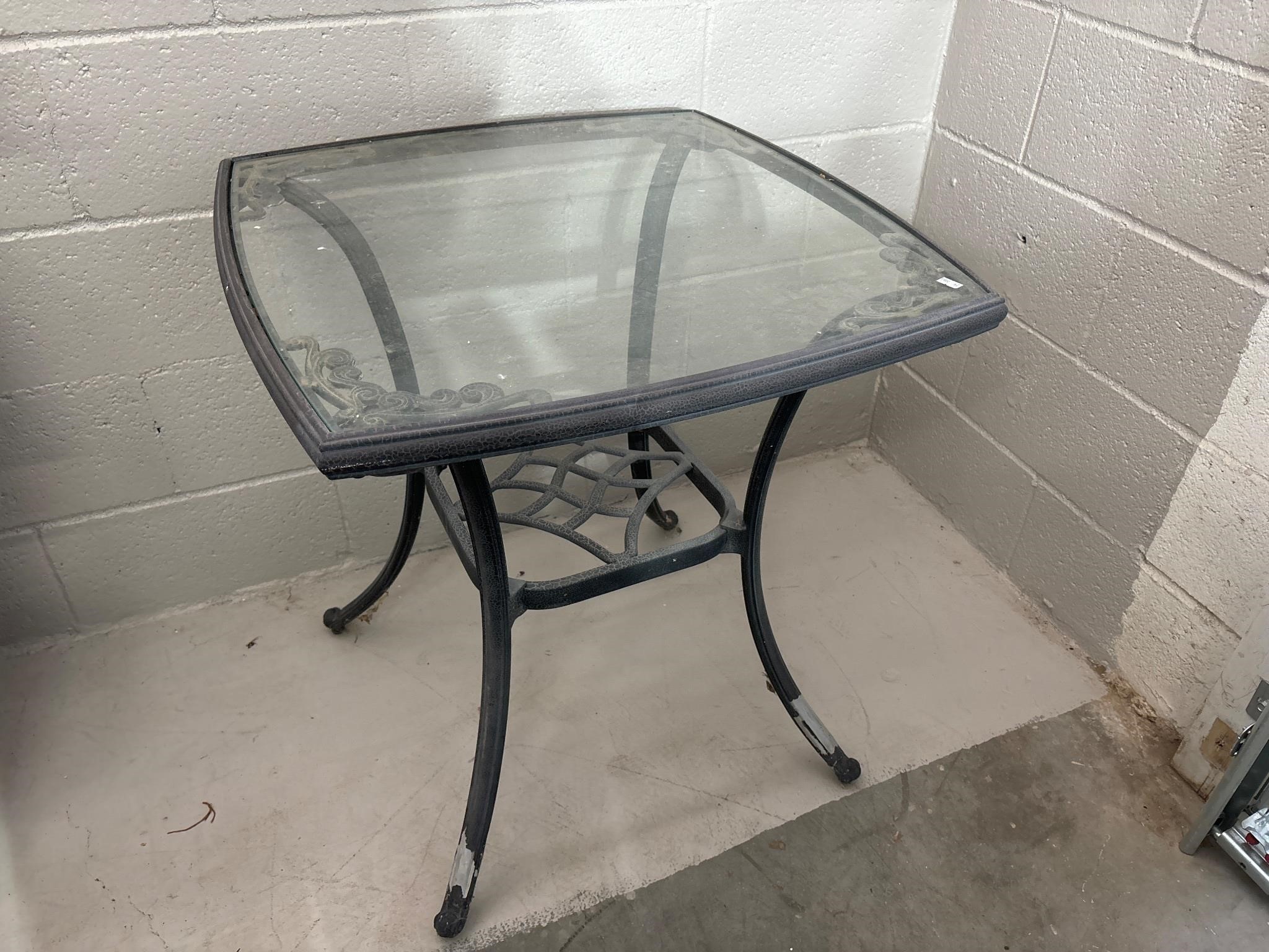 Glass Patio Table 26" x 26"