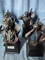 (4) Military Poly Resin 8" Busts