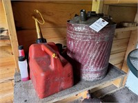 Galvanized Gas Can and Plastic Gas Can