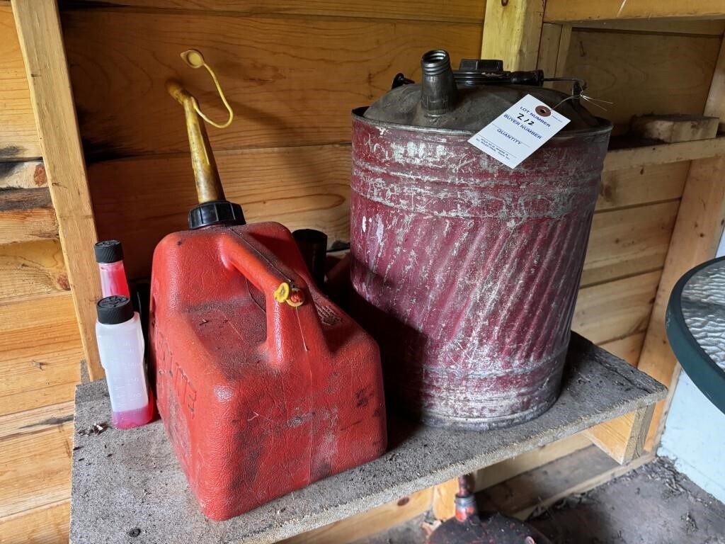 Galvanized Gas Can and Plastic Gas Can