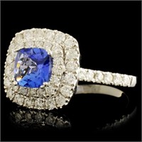 1.14ct Tanzanite & 0.98ctw Diam Ring in 14K Gold