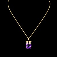 2.43ct Amethyst & 0.03ctw Diam Pendant in 14K Gold