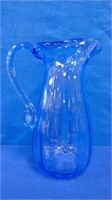 Translucent Blue Glass Pitcher