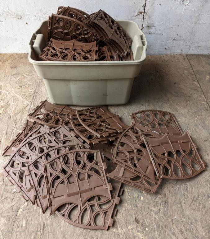 Box of Brown Plastic Lawn Edging Pieces