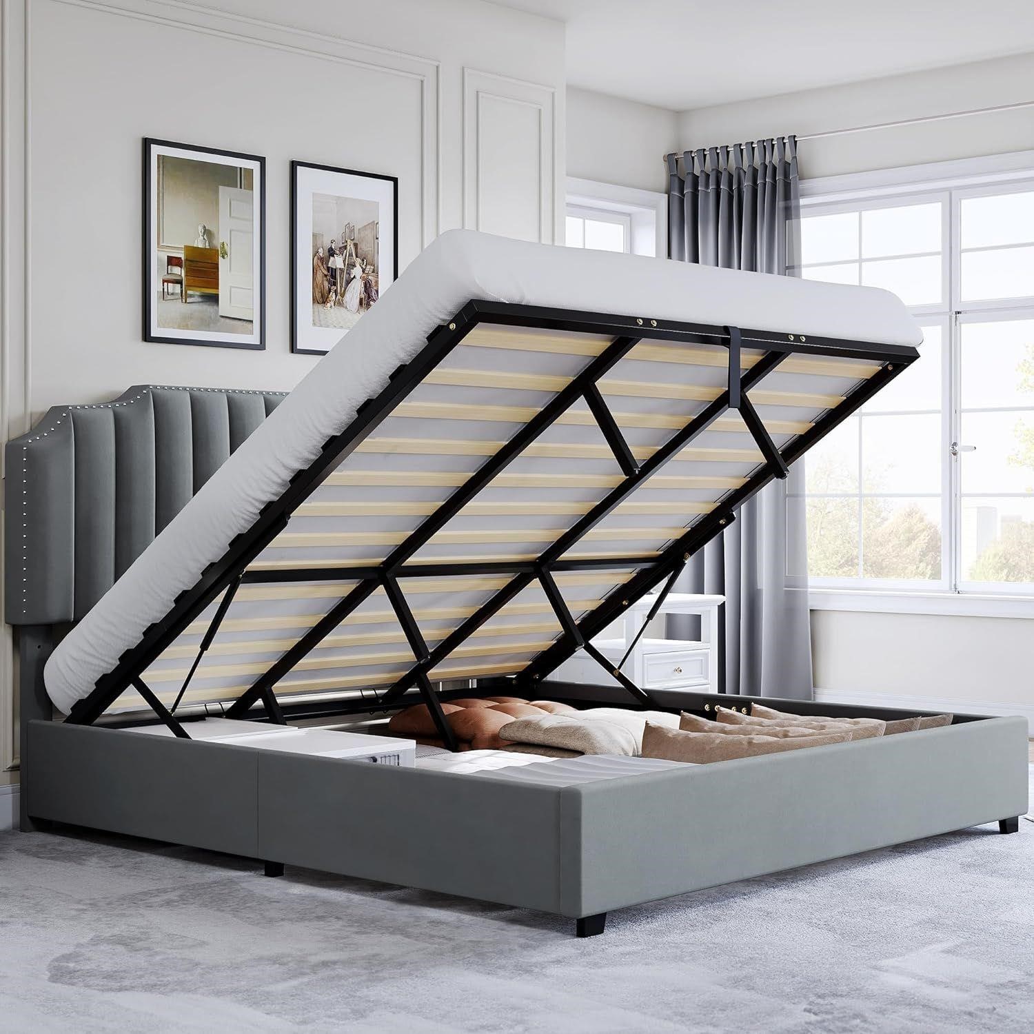 KING Lift Up Storage Bed Frame