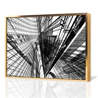 Canvas Wall Art Black And White Building Lines Gol