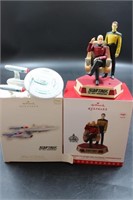 2 STAR TREK: TNG HALLMARK XMAS ORNAMENTS