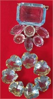 Pastel Crystal Summer Brooches