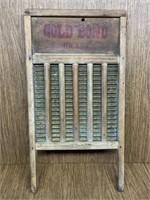 Vintage Gold Bond Brass Scrub Board