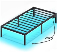 B101  Rolanstar Twin Bed Frame with LED Lights, 14