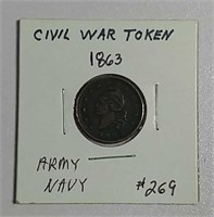 1863  Civil War Token   Army & Navy