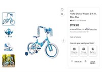 Fm8402 Huffy Disney Frozen 2 16 In. Bike, Blue