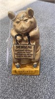 Wise Pig Cast Iron Bank