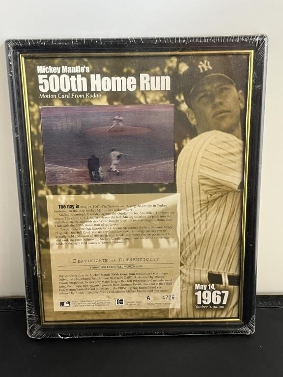 Mickey Mantle's 500th Home Run Motion Card