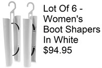 New Lot Of 6 - Women'S Boot Shapers In White