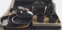 Collection/Set of Black Granite Ware