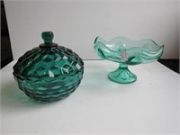 Tiara Glass Cube Candy Dish, Handkerchief Compote