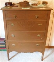 Four drawer painted chest of drawers, metal pulls,
