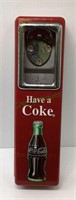 Coca-Cola circa 1997 bottle opener wall hanging