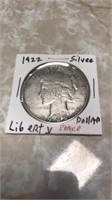 1922 silver Liberty Peace dollar